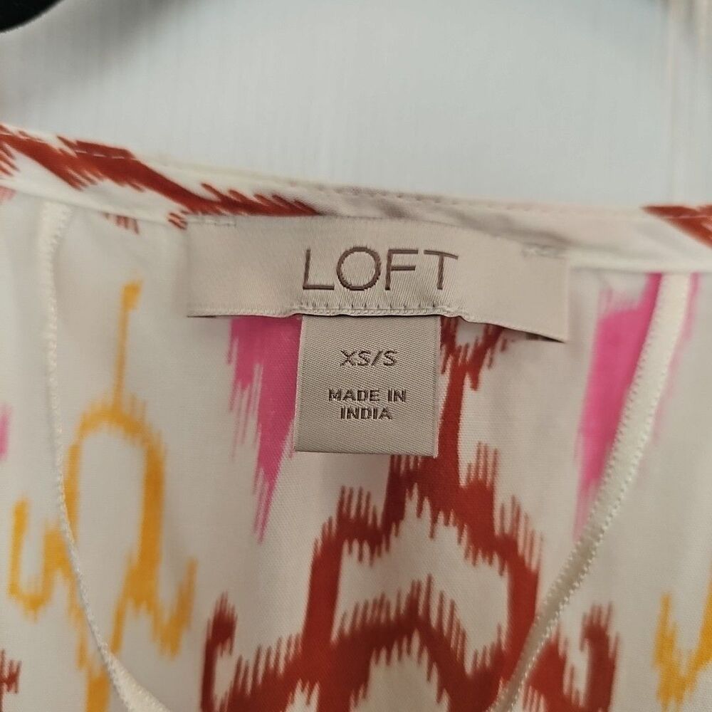 Women's Loft Pink Brown Gold White Kimono XS/S - Picture 2 of 3